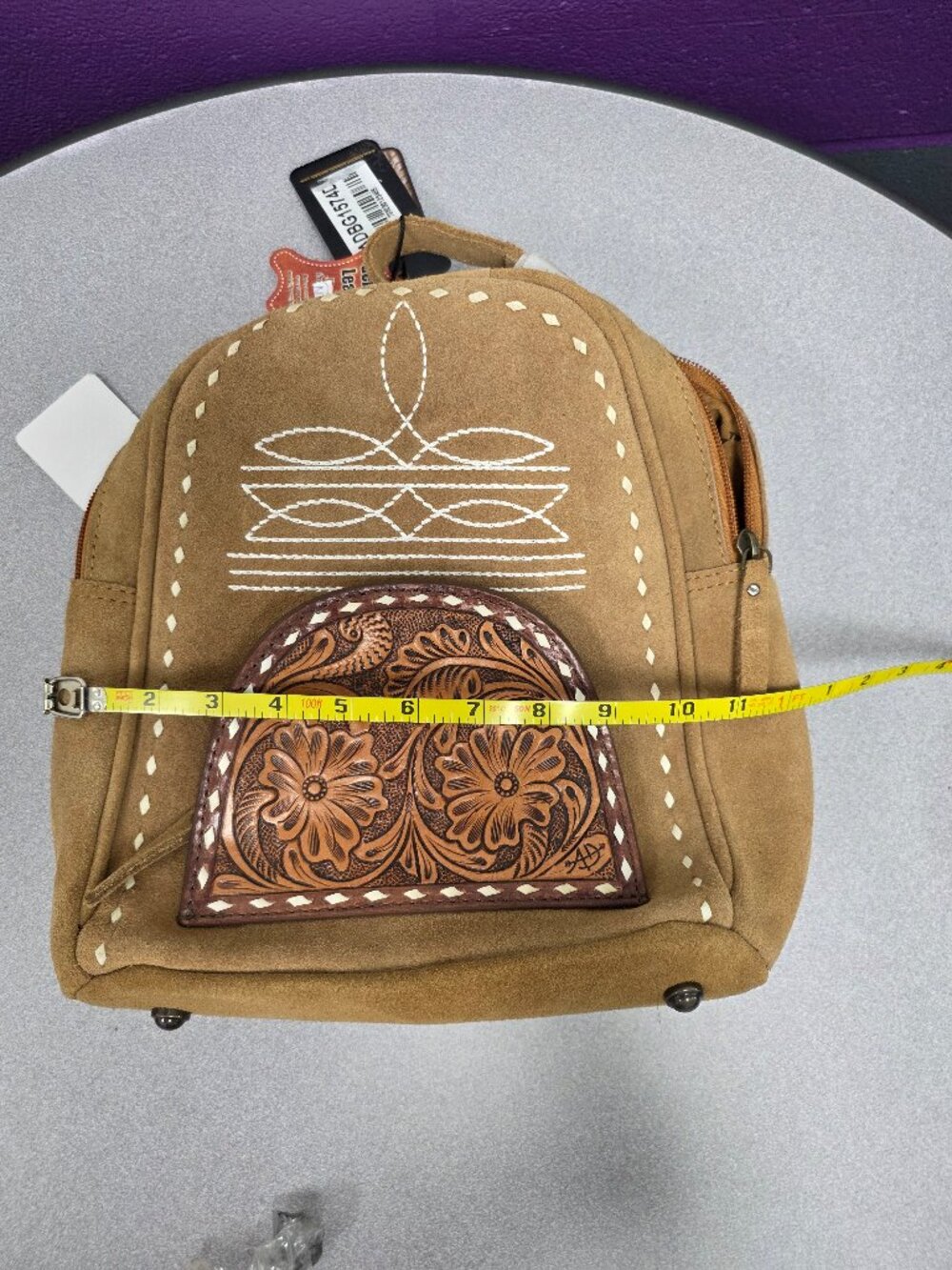 NWT American Darling suede and tooled leather backpack